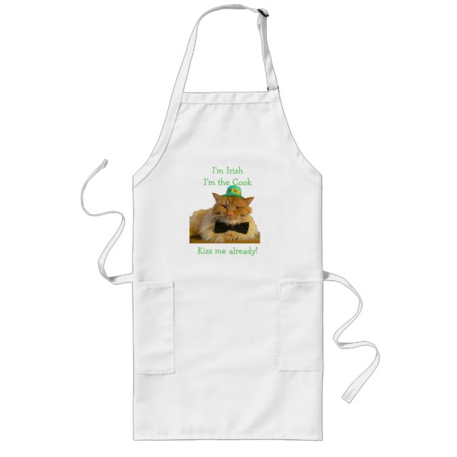 Kiss me, I'm the Irish cook! Long Apron (Front)