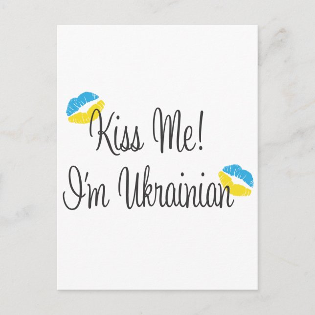 Kiss Me! I'm Ukrainian Postcard (Front)