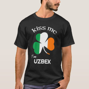 Kiss Me I'm Uzbek Shamrock Uzbekistan St. Patrick' T-Shirt