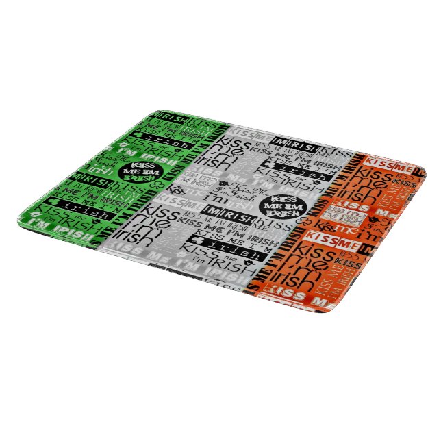 Kiss Me Irish Flag Cutting Board (Corner)