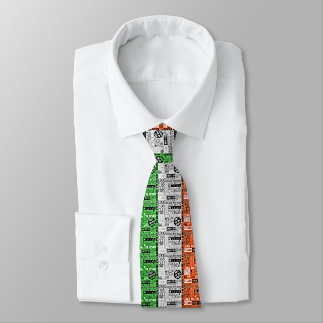 Kiss Me Irish Flag Tie (Tied)