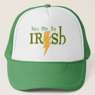 Kiss Me Irish Lightning Bolt Trucker Hat