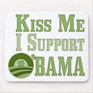 Kiss Me Irish Obama Mouse Mat