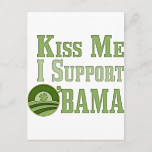 Kiss Me Irish Obama Postcard