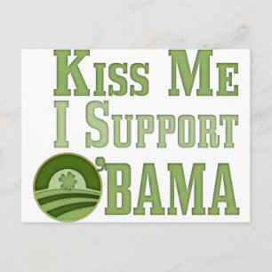 Kiss Me Irish Obama Postcard