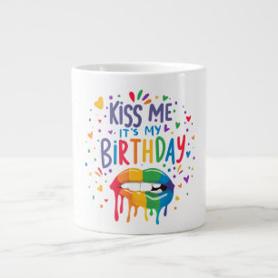 Kiss Me It's My Birthday Large Coffee Mug