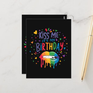 Kiss Me It's My Birthday Postcard