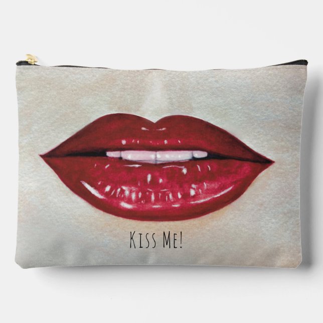 Kiss Me Large Accessory Pouch (Front)
