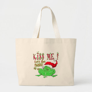 Kiss Me lets get Froggy Large Tote Bag