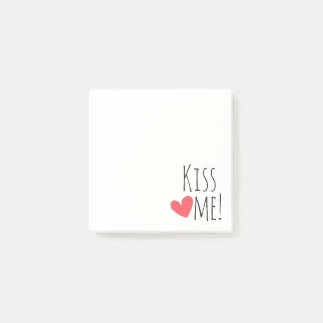 Kiss Me Love Quote Red Heart Wedding Bridal Shower Post-it Notes (Front)