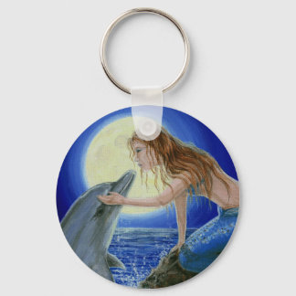 Kiss Me Mermaid & Dolphin Fantasy keychain