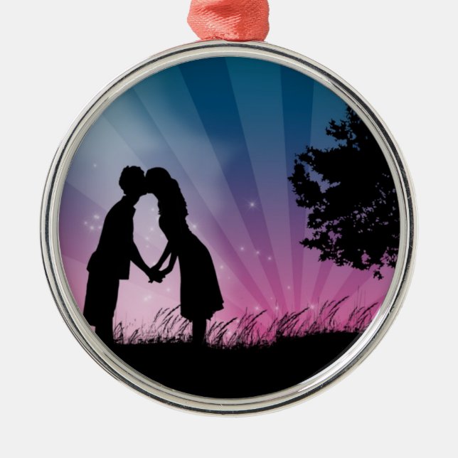 Kiss Me Metal Tree Decoration (Front)