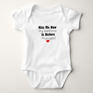 kiss me now my bedtime is before midnight toddler  baby bodysuit