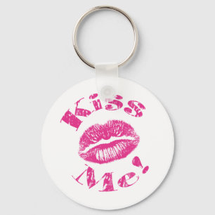 Kiss Me! Pink Lips Key Ring