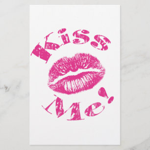 Kiss Me! Pink Lips Stationery