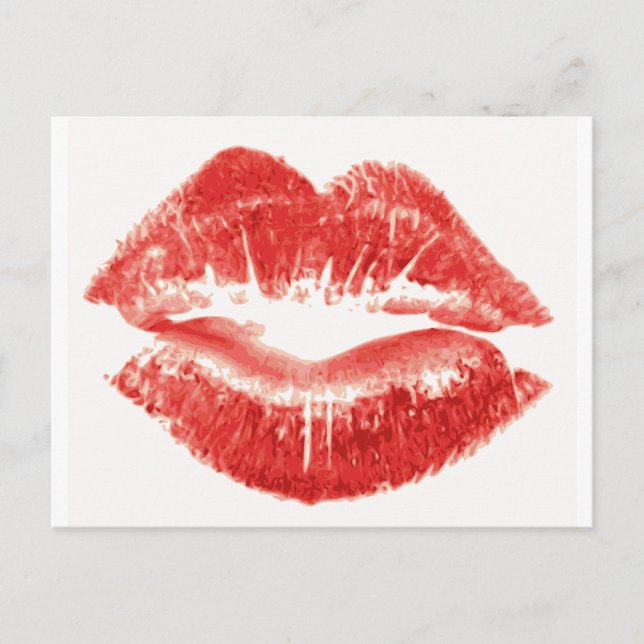 Kiss me quick, red lips postcard (Front)