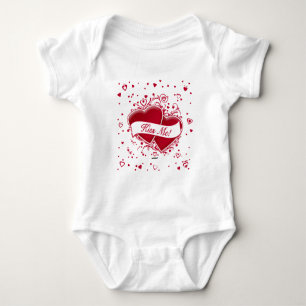 Kiss Me! Red Hearts Baby Bodysuit