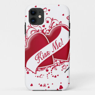 Kiss Me! Red Hearts iPhone 11 Case