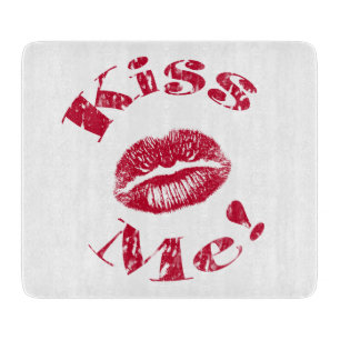 Kiss Me! Red Lips Cutting Board