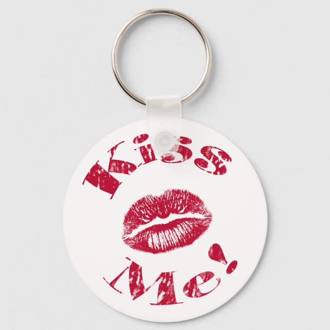 Kiss Me! Red Lips Key Ring (Front)