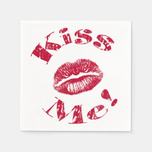 Kiss Me! Red Lips Napkin