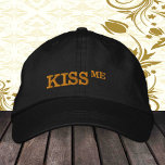 KISS ME retro Hat fashion / Fun Party trucker cap<br><div class="desc">Embroidered Hats: Classic retro party hat with text "KISS ME" - fun fashion,  bachelors party,  college wear,  secret Santa,  office celebrations / night out</div>