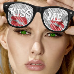 KISS ME retro Shades / Fun Party Sunglasses Silver<br><div class="desc">Party Sunglasses: Classic retro party shades with text "KISS ME" - fun fashion,  college party,  stag & hens party,  secret Santa,  office celebrations / night out</div>