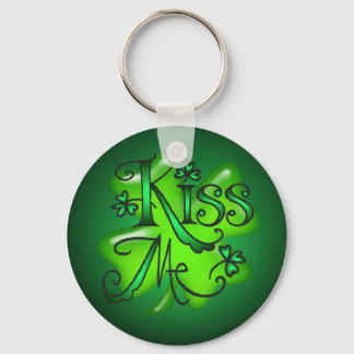 KISS ME SHAMROCKS by SHARON SHARPE Key Ring