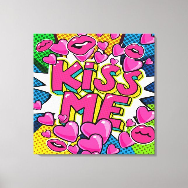 KISS ME Stretched Canvas Print (Front)