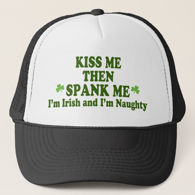 Kiss Me Then Spank Me Gift Trucker Hat (Front)