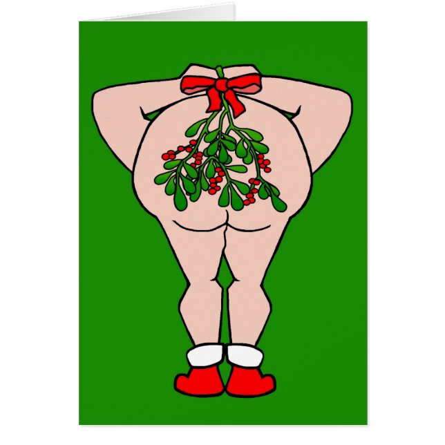 Kiss Me Under the Mistletoe Holiday Card (Front)