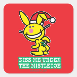 Kiss Me Under The Mistletoe Square Sticker