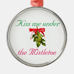 kiss me under the mistletoe Thunder_Cove Metal Tree Decoration