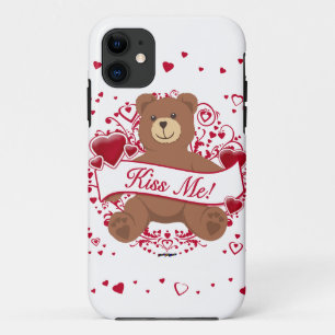Kiss Me! Valentine's Day Teddy Bear iPhone 11 Case
