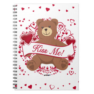 Kiss Me! Valentine's Day Teddy Bear Notebook