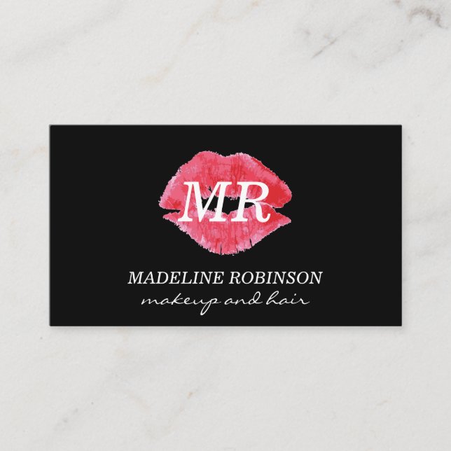 Kiss & Monogram Appointment Card (Front)
