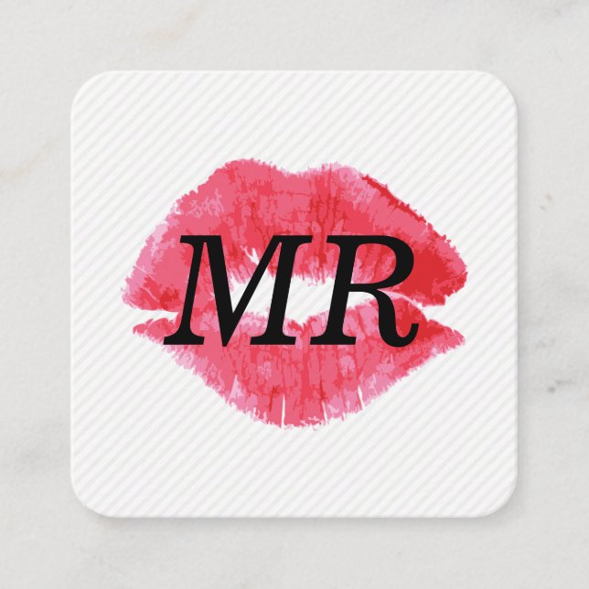 Kiss & Monogram Appointment Card (Front)