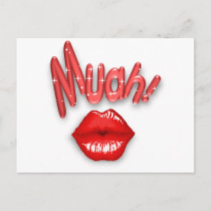 Kiss, muah postcard