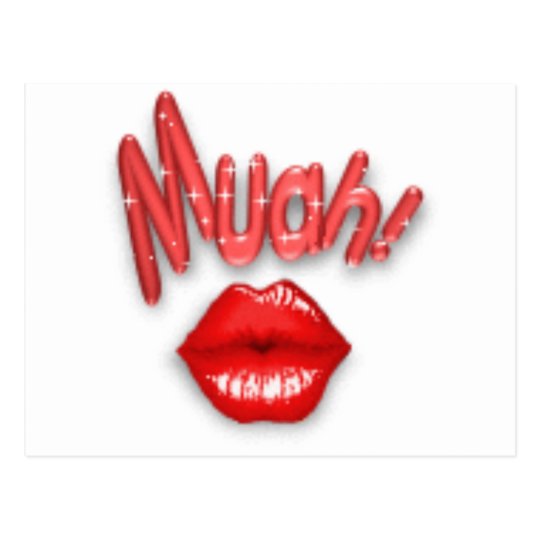 Kiss, muah postcard