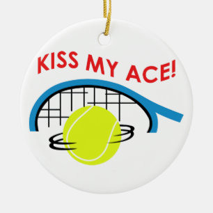 Kiss my Ace Ceramic Tree Decoration