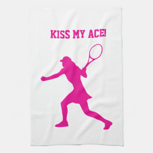 Kiss My Ace cute kitchen towel for tennis player