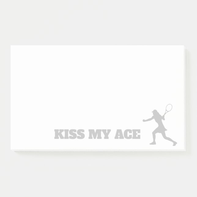Kiss my ace female tennis silhouette funny post-it notes (Front)