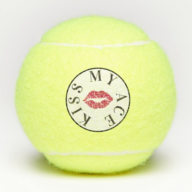 Kiss My Ace Funny and Fierce Tennis Balls (Front)