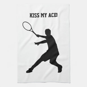 Kiss My Ace funny kitchen towel for tennis player