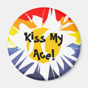 KISS MY ACE funny round tennis ball fridge magnet