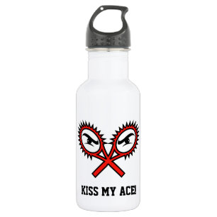 KISS MY ACE funny tennis water bottle for player