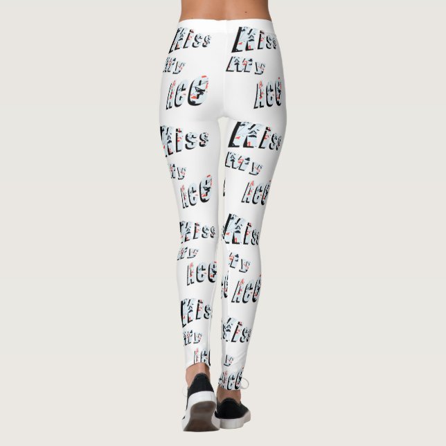 Kiss My Ace, Ladies White Poker Logo Leggings