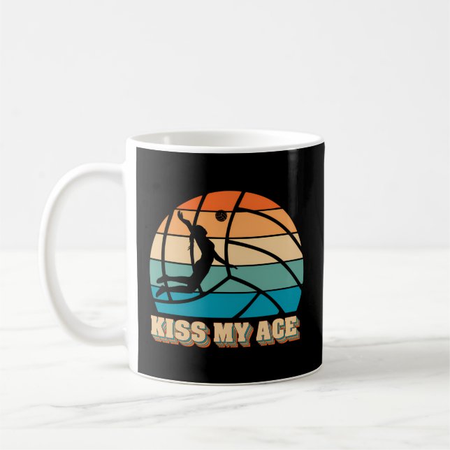 Kiss My Ace Volleyball For Volleyball Players Coffee Mug (Left)