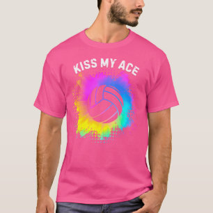 Kiss My Ace Volleyball Player Coach Pun Tie Dye T-Shirt