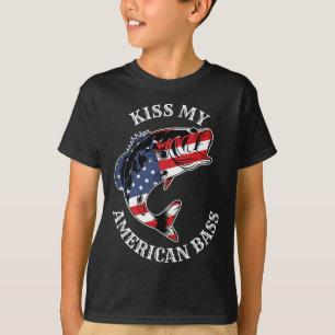 Kiss My American Byss - Funny Fishing Redneck Patr T-Shirt